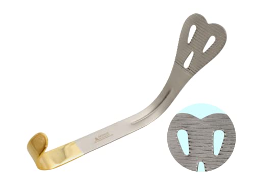 ARTMAN INSTRUMENTS Weider Cheek and Tongue Retractor – Sweetheart Cheek Retractor Gold Plated, Medium Size, Stainless Steel Surgical Dental Tool for Improved Visibility and Comfort Autoclavable