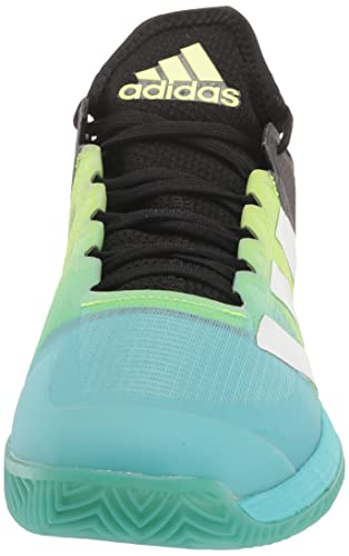 adidas Tênis feminino Adizero Ubersonic 4 de argila, Preto/Branco/Limão Pulse, 7