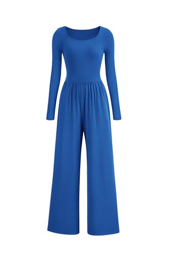 PRETTYGARDEN Womens Jumpsuits Dressy Casual Fall Fashion 2025 Trendy Long Sleeve Wide Leg Rompers Spring Work Office Outfits
