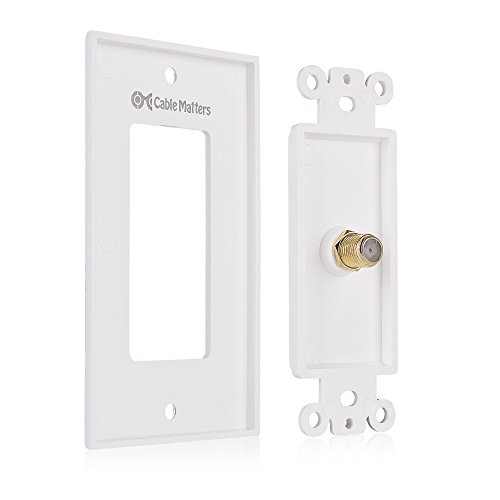 Cable Matters 2-Pack 1-Port Tv Cable Wall Plate (Coax Wall Plate) In White #TOP3