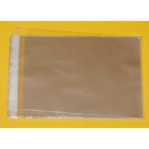 30 durchsichtige Präsentationhüllen, Mikron-Cellophan, 5 x 7 Zoll (148 x 190 mm plus 30 mm selbstklebende Lasche), für bis zu 10 Karten und Umschläge, farblos, 100 Stück Cover