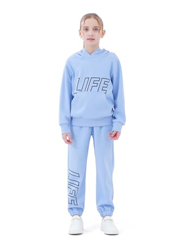 NATUST Kinder Trainingsanzug Jungen Mädchen Sportanzug Kapuzenpullover Bottom Jogging Anzug Blue 160