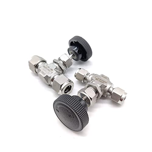 Vanne à aiguille 316L double virole 6mm pour régulation précise de débit de source d'air
