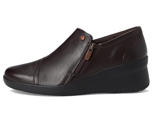 Image of Clarks Womens Suttyn Zip | Leather, Cushioning, Zipper, Casual, Zipper
