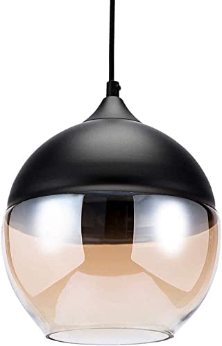 Chandelier LED Chandelier Lamp, Pendant Lights V intage Industrial Ceiling Hanging Lighting Fixture | Amber Glass Pendant Lights Base Lamps Compatible with Living Room Restaurant Bedroom Loft Farmhous