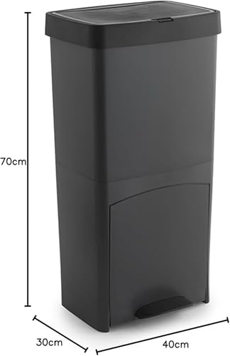 Caneca de basura negra rectangular 70L Step N' Sort miniatura 5