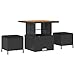 vidaXL Gartensofa-Set mit Kissen 12 pcs Schwarz, Moderne Garten- und Terrassensofas, langlebig, leicht, UV-beständig, vielseitige Möbel für draußen