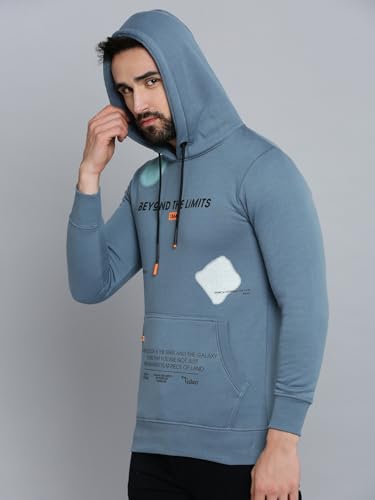 Image of SHOWOFFFF Men Solid Pullover Sweatshirt | Hooded Full Sleeves Cotton Sweatshirt's for Mens | Slim Fit Regular Length Sweatshirts for Men's