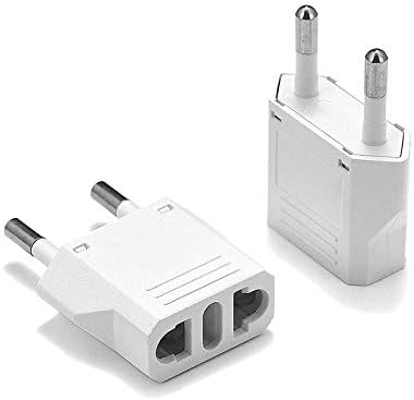 United States to Greece Travel Power Adapter to Connect North American Electrical Plugs to Greek Outlets for Cell Phones, Tablets, Laptops, eReaders, and More (2-Pack, White)