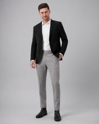 Image of SaintX Men's Premium 4-Way Comfy Stretch Sunscreen Blazer | Light Weight, Designed for Summers | Fully Lined | Comfort able Slim Fit | Wrinkle Resistant, All-Day Casual & Formal Signature Coat (JK11)