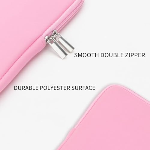 Image of Meyaar Sleeve for MacBook 15 inch & 14 inch, Compatible with MacBook Pro 14-inch M1 /M2 /M3 /M4, Compatible with MacBook Air 15-inch - Soft Padded Fur-Lined with Small Zipper Bag (Pink, for MacBook 15 inch /14 inch)