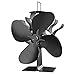 Produktbild Kaminventilator, 4 Blättern Ofenventilator Ohne Strom, Wärmebetriebener Leiser Betrieb Kamin ventilator für Holz/Brennholz/Feuerstelle/Ofenrohr