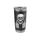 Skull Skeleton Middle Finger Halloween Adult Humor F You Stainless Steel Insulated Tumbler