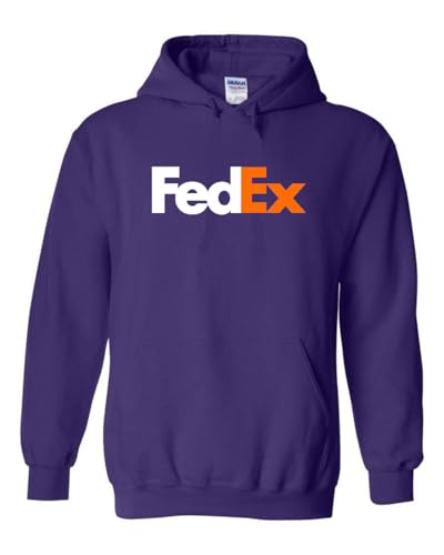 5 STAR GRAPHIC DESIGN LLC Fed Ex Delivery Driver Hoodie | Postal Worker Style Sweatshirt - Purple XL