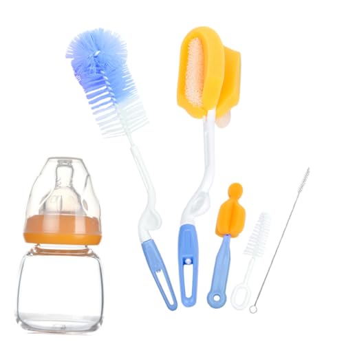 UPKOCH 5 Piezas Cepillos Multifuncionales para Limpieza de Biberones y de Esponja Protectora y Material Seguro para Recién Nacidos Colores Aleatorios Color Aleatorio Color Aleatorio