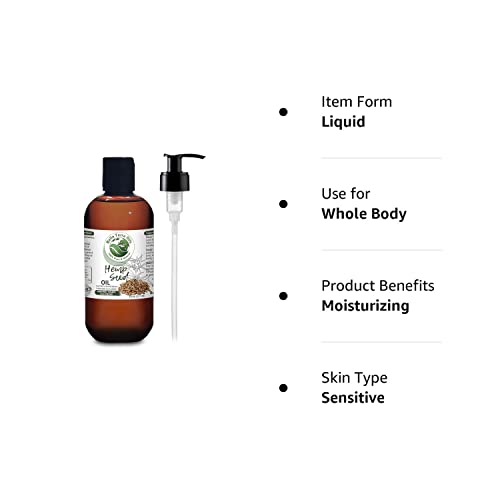 Hemp Seed Oil. 8oz. Coldpressed. Unrefined. Organic. 100 Pure. Non
