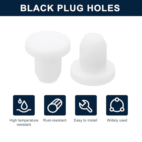 Image of uxcell 32 Pieces White Rubber Stopper, 6.3mm Plug Holes for 6mm /0.24 inch Hole