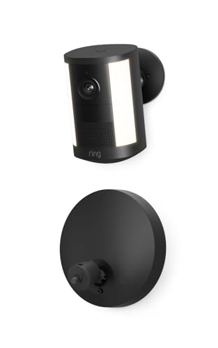 Image of Ring Spotlight Cam, Wired (newest model), Home or business security, Wide-Angle Retinal 2K Video, 6x Enhanced Zoom, Motion-Activated Spotlights, Black
