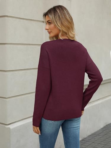 LILLUSORY Womens V Neck Sweater Long Sleeve Shirts Fall Fashion Clothes 2025 Knit Trendy Slim Fitted Tops4