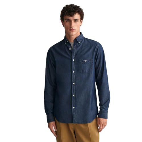 GANT REG Indigo BD, Chemise Homme, Dark Indigo, GANT REG Indigo BD, Chemise Homme, Dark Indigo,