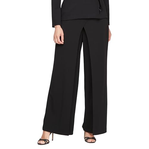 Image of Alex Evenings Womens Wide Leg Chiffon Dress Pant for Mother of The Bride, Elegant Party Outfit (Petite and Regular Sizes)