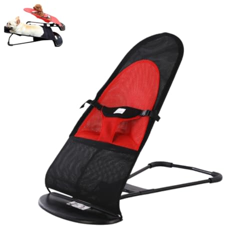 JourneyJolt ペット用ロッキングチェア 小型犬猫用 折りたたみ式ベッド ブランコ ゆりかご 調節可能 スプリングチェア 双網デザイン 日光浴 睡眠ベッド おもちゃハウス (ブラック)