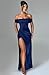 Memoriesea Women's Elegant Off Shoulder High Split Bodycon Evening Wedding Maxi Dress DarkNavy