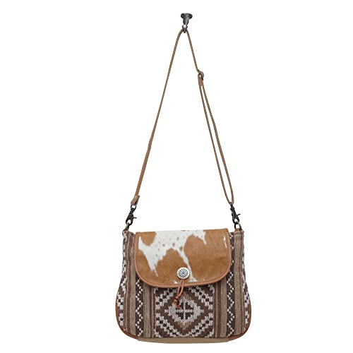 Myra Bag Western Canvas Crossbody Bag for Women - Cotton and Upcycled Leather Shoulder Messenger Bag Elisa4