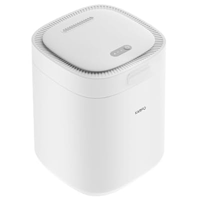 Karfo Electric Composter for Kitchen, Smart Compost Bin Outdoor/Indoor, Odorless Single-Button Auto Operation, Turn Food Waste to Fertilizer for Plants, Food Waste Compost Machine?White?