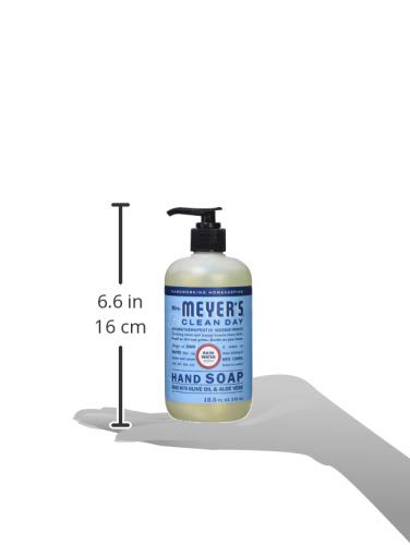 SC Johnson MRS. MEYER'S CLEAN DAY Hand Soap, Made with Essential Oils, Rain Water, 12.5 fl. oz - Pack of 6
