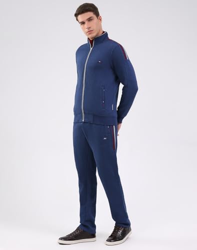 Image of Monte Carlo Men Regular Fit Solid Mock Neck Full Sleeve Winter Tracksuit | Men Track Suit | Stylish Sportswear Set with Jacket and Lower | Activewear Set For Men's (Pack Of 1)