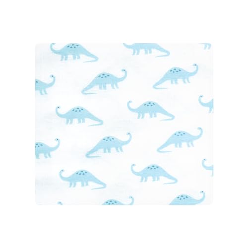 Image of Hudson Baby Unisex Baby Cotton Flannel Receiving Blankets Bundle, Soft Teal Dino, One Size