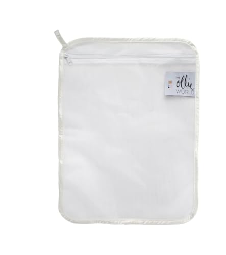The Ollie World Mesh Laundry Bag, White, Safe Washing Bag for Ollie Products