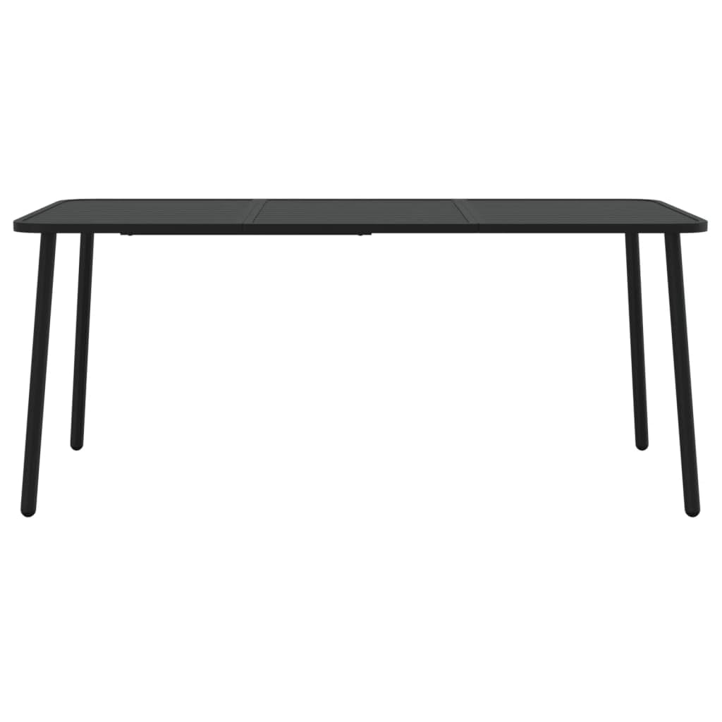 Stół ogrodowy, antracyt, stal, 165 x 80 x 71 cm, wytrzymały, odporny na warunki atmosferyczne, na balkon, taras, do ogrodu zimowego, werandy, idealny do grillowania, jedzenia i pikniku