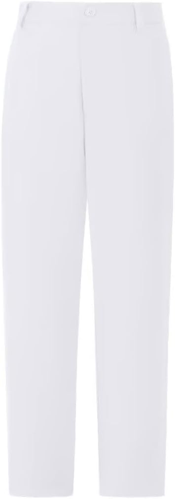 Calça social para meninos para crianças, frente lisa, uniforme escolar, calça com cintura ajustável