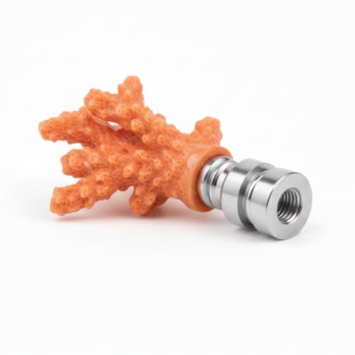 Image of Royal Designs, Inc. Sea Life Lamp Finial, Medium Coral, Orange, Polished Silver Base, Replacement Finial for Table or Floor Lamps, Set of 2