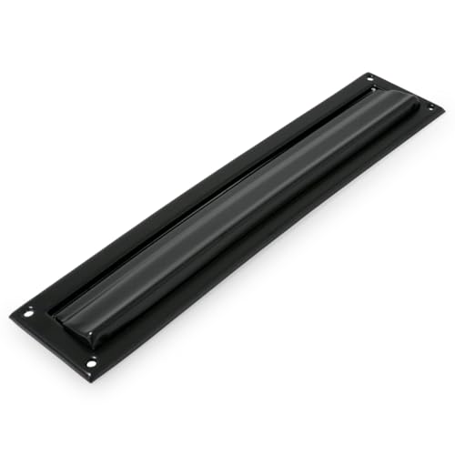 Amig - Passe-Lettres Noir Mod. 2 - Volet pour Murs ou Portes - Réceptacle à Courrier Con Capot en Acier - 342 x 73 mm - Ouverture: 312 x 43 mm - Couleur Noir...