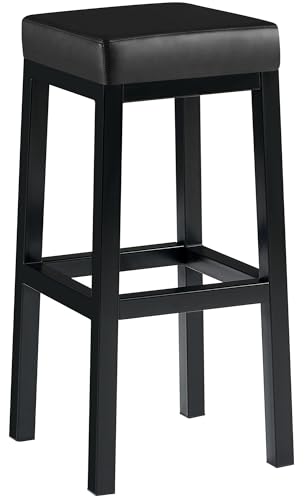 CLP Tabouret de Bar Taylor I Hauteur d'assise 83 cm I Chaise de Bar rembourrée et recouverte de Similicuir ou de Tissu, Couleur:Noir, Matériel:Similicuir