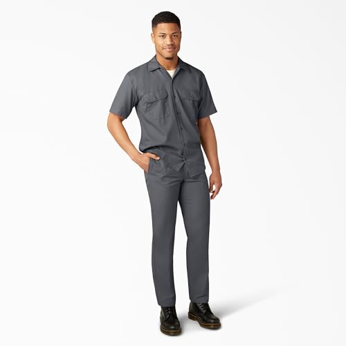 Image of Dickies Men's Short Sleeve Work Shirt - Durable Twill Button Down Shirts for Men, Lightweight Uniform for Daily Wear