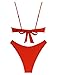 ZAFUL Women High Cut Bikini Sets String Sexy Swimsuit Two Piece Underwire Bathing Suit Brazilian Cheeky Cut Out Cute Swimwear Red S