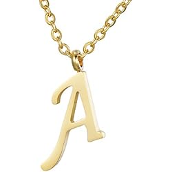 Medallas Con Iniciales De Oro Morella Collar de oro y acero Inoxidable con colgante letra A