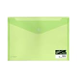 Format : DIN A4. Databank Din-A4 Lot de 12 porte-documents avec fermeture Velcro Vert