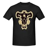 Bl-ack Clover T-Shirt Men's Cotton Short Sleeve T-Shirts, Fashion Breathable Tops Tee XX-Large
