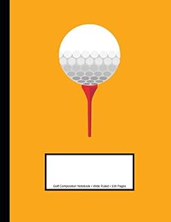Golf Composition Notebook: Wide Ruled | 100 Pages | Large, 8.5 x 11 inches | Orange