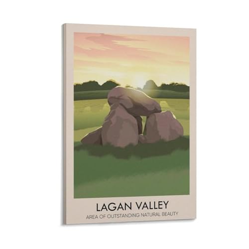 Poster Lagan Valley AONB toile 40x60cm, une idee cadeau originale pour decoration de bureau