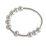 ۝DISEÑO DE DESCOMPRESIÓN: Hay 10 cuentas en el anillo, que pueden deslizarse y girar alrededor del anillo para ayudarlo a reducir el estrés y ayudar a reducir la ansiedad. Para mejorar el estado de ánimo, es una excelente alternativa a otros elementos irritables.