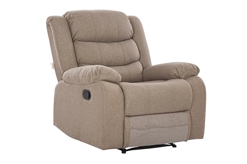 Image of Urban living - Illinois Single Seater Fabric Manual Recliner | 1 Seater Sofa | Single Sofa Recliner | 1 Seater Chair Sofa | 1 Year Warranty | Brown