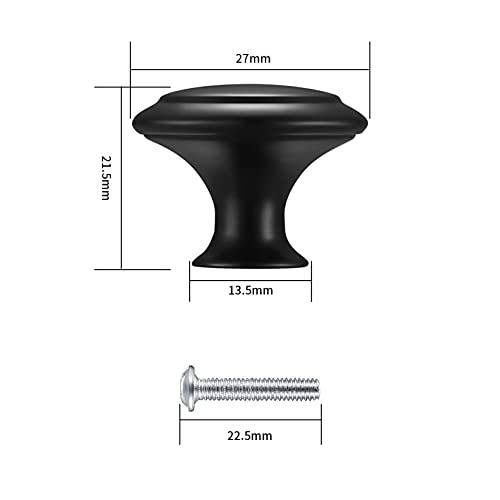 YOUYIDUN 11 Pcs Small Black Drawer Knobs, Cupboard knobs, Kitchen Cabinet Knob Handles, Round Furniture Knobs - Image 2