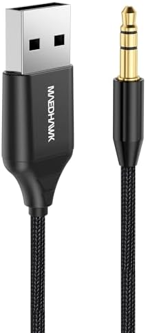 MaedHawk Aux to Bluetooth 5.3 Receiver for Car, USB Powered