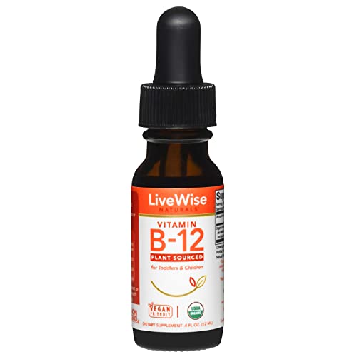 Vitamin B12 For Kids | Usda Organic Vitamin B12 Liquid Drops | B12 Vitamin Supplement For Toddlers And Children | Vegan | Non-Gmo | Gluten Free | Low Dose #TOP1